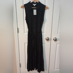 Croft & Barrow Black Button-Down Maxi Dress